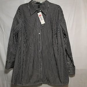 Ralph Lauren 3X black and white str button up top.